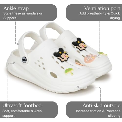 TRASE Stylish Clogs for Woman | Lightweight & Comfortable Waterproof Sandals for Women | Extra Soft, Anti-Skid Slip-On Footwear (White, 6 UK) - Image 2