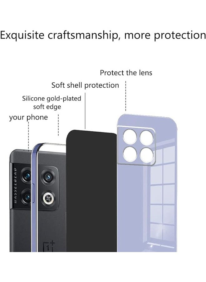 Generic - Compatible With OnePlus 10T/OnePlus ACE Pro Case, Soft TPU Thin Protective Phone Cover with Matte Finish, Anti-Fall Drop Protection,Shockproof Case,Straight Edge Electroplated Case, Purple - Image 1