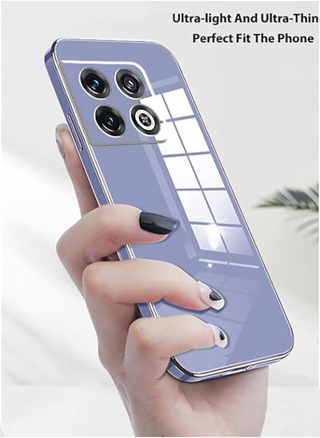 Generic - Compatible With OnePlus 10T/OnePlus ACE Pro Case, Soft TPU Thin Protective Phone Cover with Matte Finish, Anti-Fall Drop Protection,Shockproof Case,Straight Edge Electroplated Case, Purple - Image 1