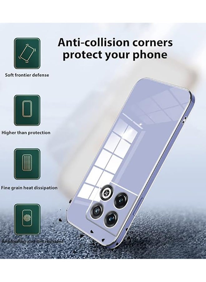 Generic - Compatible With OnePlus 10T/OnePlus ACE Pro Case, Soft TPU Thin Protective Phone Cover with Matte Finish, Anti-Fall Drop Protection,Shockproof Case,Straight Edge Electroplated Case, Purple - Image 1