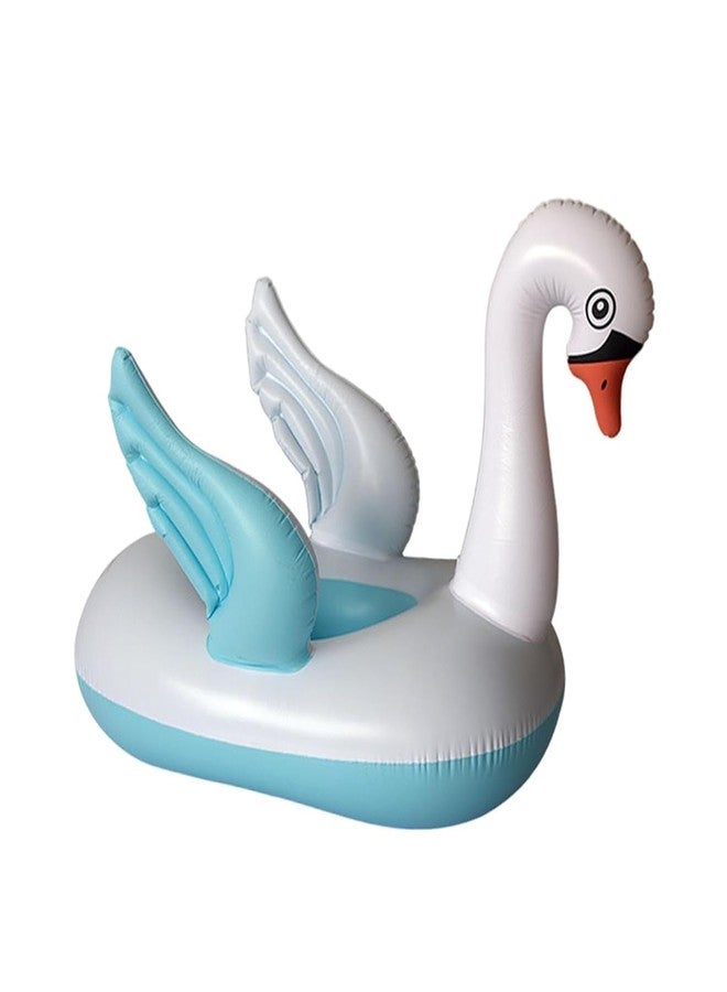 ARUP عوامة سباحة للأطفال قابلة للنفخ على شكل بجعة زرقاء صيفية من ARUP، مزودة بمقعد، من المستلزمات الأساسية لحفلات حمام السباحة. - Image 1