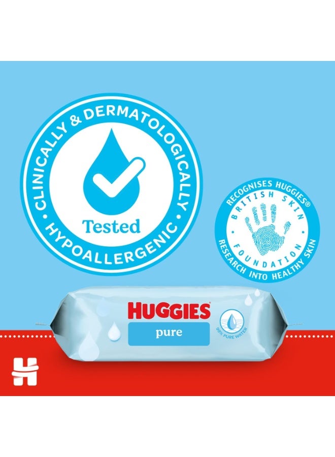 هجيز مناديل هاجيز النقية للأطفال الخالية من البلاستيك - (48 منديلًا) - 99% مناديل مبللة بالماء، خالية من العطور، مضادة للحساسية، تنظيف أفضل، ناعمة ولطيفة على بشرة الطفل الحساسة - Image 2