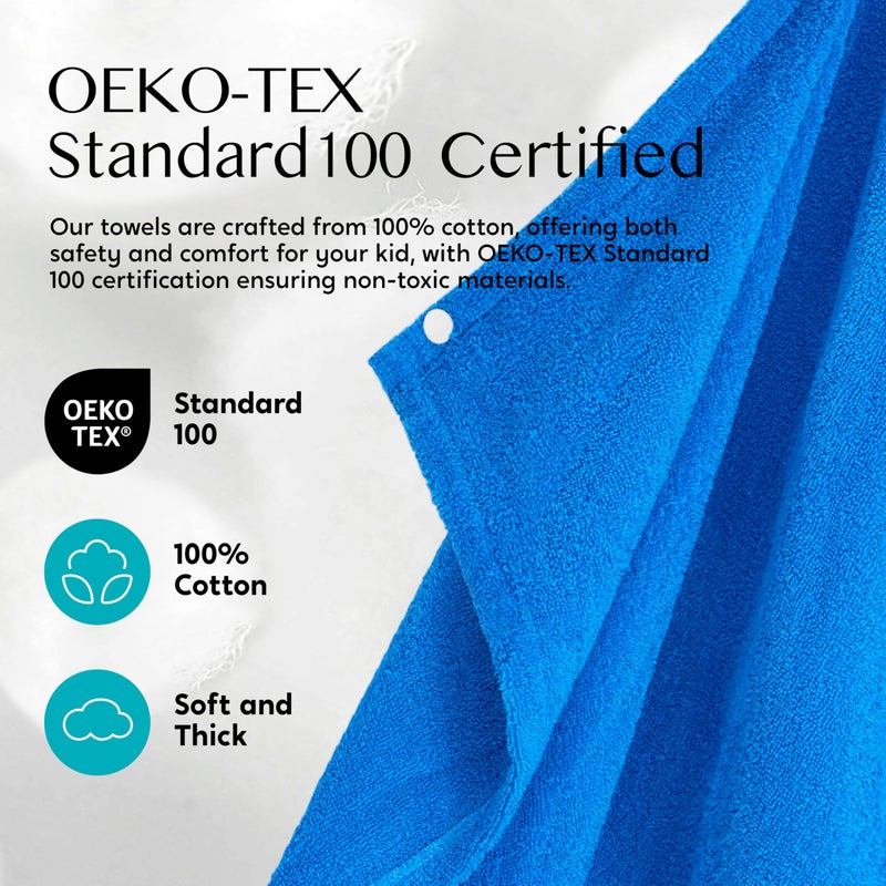 Joiedomi Shark Hooded Towel for Kids Soft 100% Cotton Bath Beach Towel 30" x 50" for Kids 3-10 Years Toddler Pool Poncho with Hood Absorbent Swim Wrap for Boys Girls - Image 3