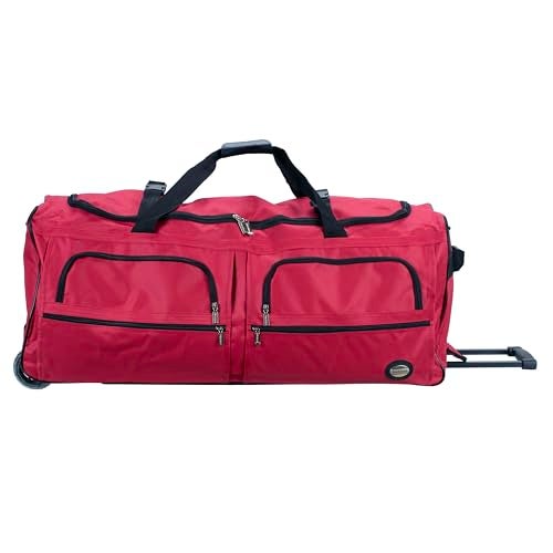 Rockland 36 Polyester Rolling Duffel Bag Red - Image 1