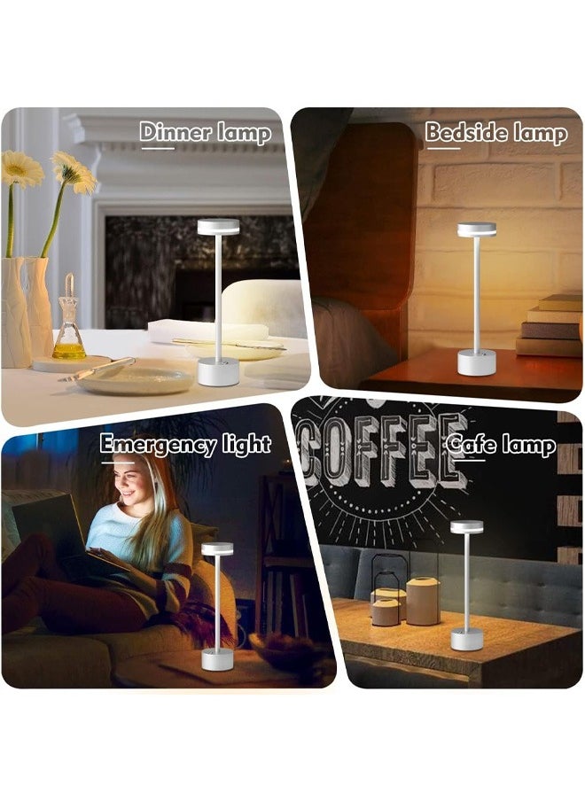 Taimi - Pack Of 2 Wireless Table Lamp With A Slim Angle Great Light Integrated LED Light Source 1500 mA Aluminum Lamp silver Color - Image 1