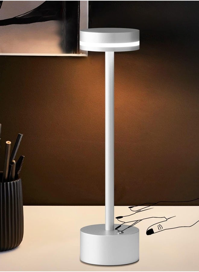 Taimi - Pack Of 2 Wireless Table Lamp With A Slim Angle Great Light Integrated LED Light Source 1500 mA Aluminum Lamp silver Color - Image 1