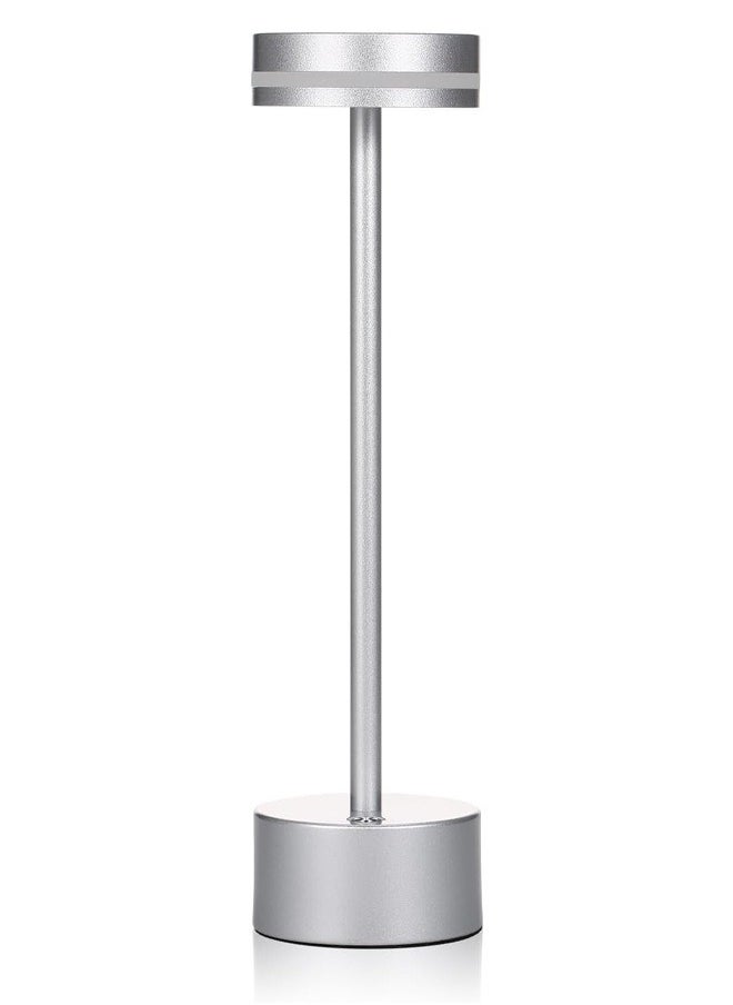 Taimi - Pack Of 2 Wireless Table Lamp With A Slim Angle Great Light Integrated LED Light Source 1500 mA Aluminum Lamp silver Color - Image 1