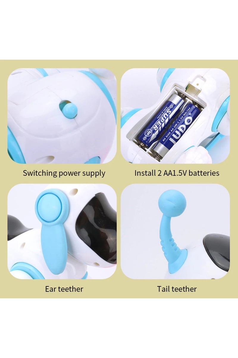 erorex Blue Smart Interactive Robotic Dog,Simulated Walking, Light, Sound, Music, Children's Educational Cr - Image 3