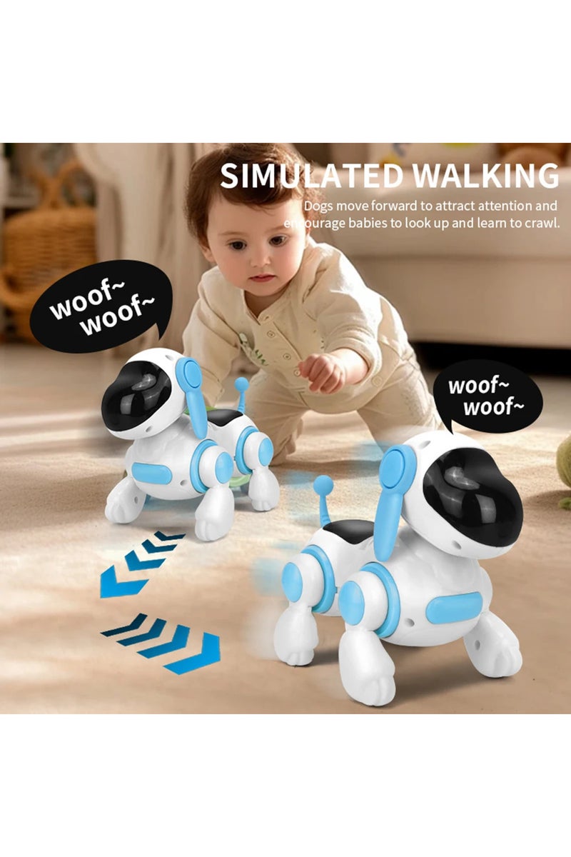 erorex Blue Smart Interactive Robotic Dog,Simulated Walking, Light, Sound, Music, Children's Educational Cr - Image 1