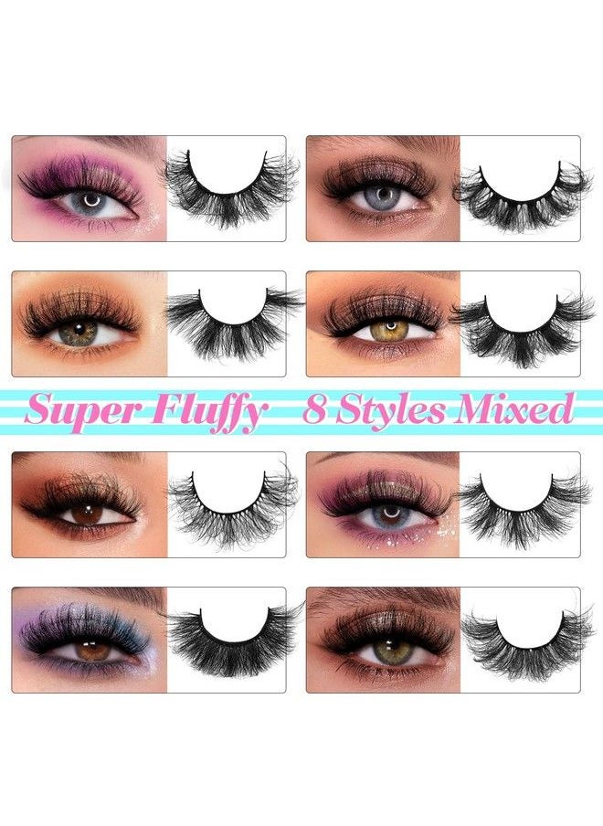 zanlufly - 48 Pairs Mink Lashes Fluffy Thick Eyelashes 8 Styles Mixed Dramatic Long Faux Mink Eye Lashes Pack 10D Curl Wholesale Bulk Luxury Soft Fake Eyelashes - Image 1