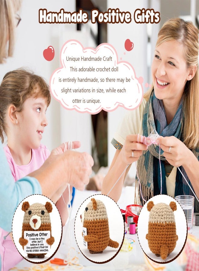 BuiltFit Crochet Otter Positive Gifts - Emotional Inspirational Support Motivational Small Otter Pickle Potato Galentines Valentines Day Easter Birthday Gifts for Women Men Son Daughter Teen Friend - Image 3