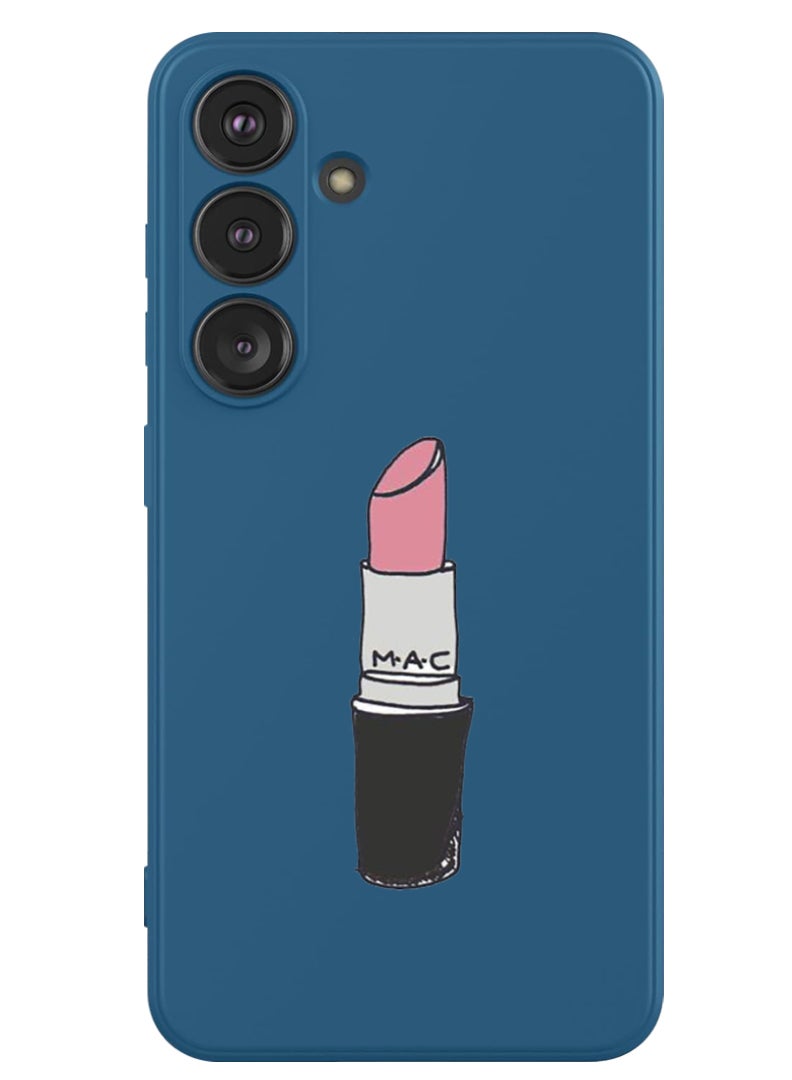 Theodor Protective Slim Fit Case Liquid Silicone Cover with Full Body Protection Anti-Scratch Shockproof Case For Samsung Galaxy S24 (Blue) - Lipstick - Image 1