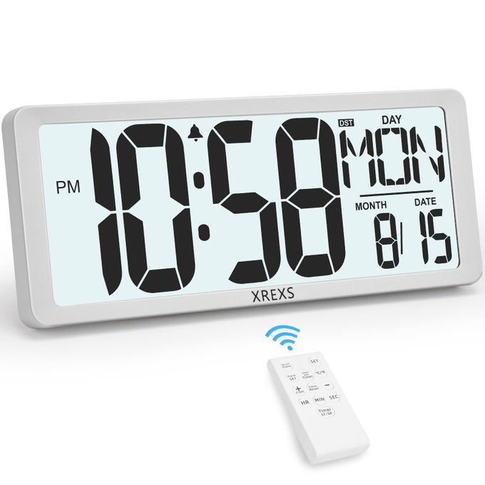 LARGE DIGITAL WALL CLOCK WITH BACKLIGHT 1417 INCH LARGE DISPLAY WALL CLOCK WITH REMOTE CONTROL COUNT UP DOWN TIMER BATTERY OPERATED DIGITAL WALL CLOCK WITH TEMPERATURE DATEWEEK FOR HOME