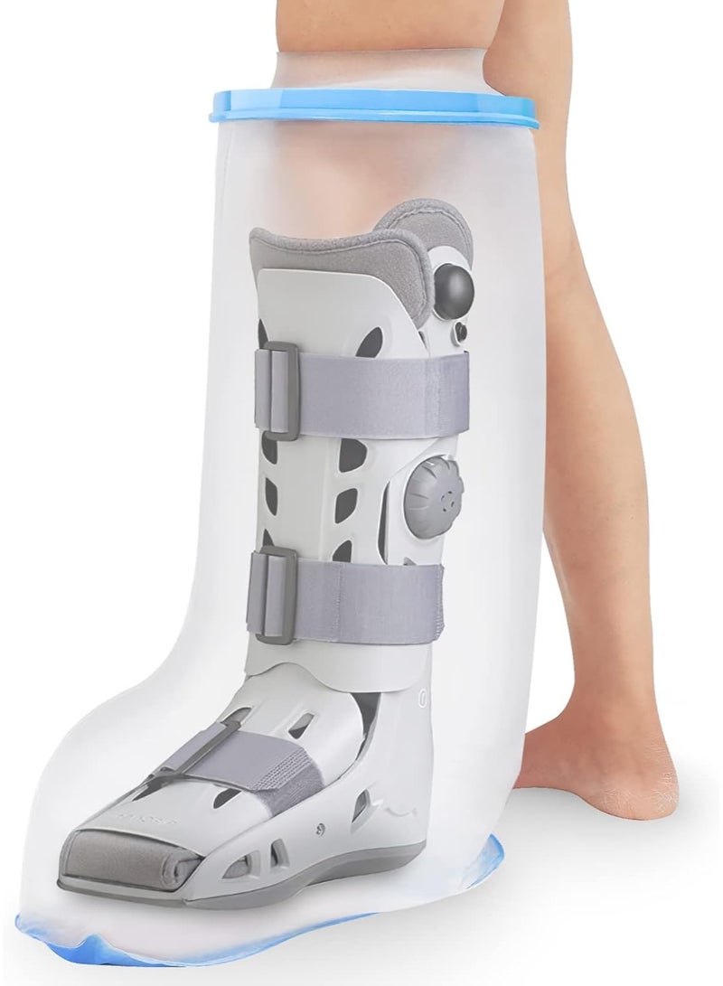 Relex Waterproof Extra Wide Leg Cast Cover for Shower Adults, Extra Large Leg Shower Cover with Non-Slip Bottom, Watertight Foot Protector for Plus Size Adults Surgery Shower Boot - Image 1