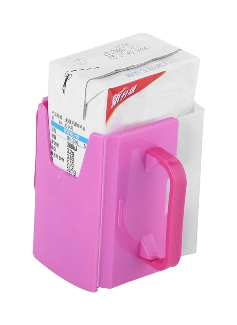 Generic - Adjustable Juice Box Holder Spill proof Milk Drink Cup Holder Saucer with Handle for Babie Toddler Kid Pink - Image 1
