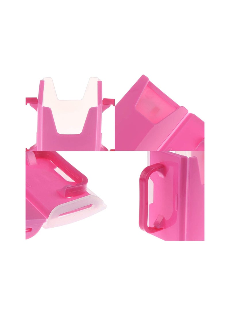 Generic - Adjustable Juice Box Holder Spill proof Milk Drink Cup Holder Saucer with Handle for Babie Toddler Kid Pink - Image 1