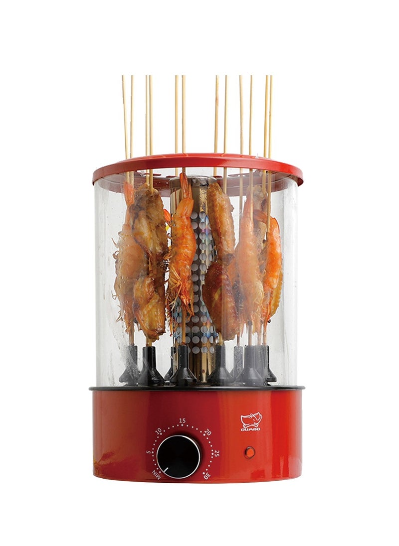 DUMBO Electric 360° Automatic Rotating Smoke-free Grill BBQ Machine Rotisserie Machine Timed 1100W TK-12D Red  - Image 1