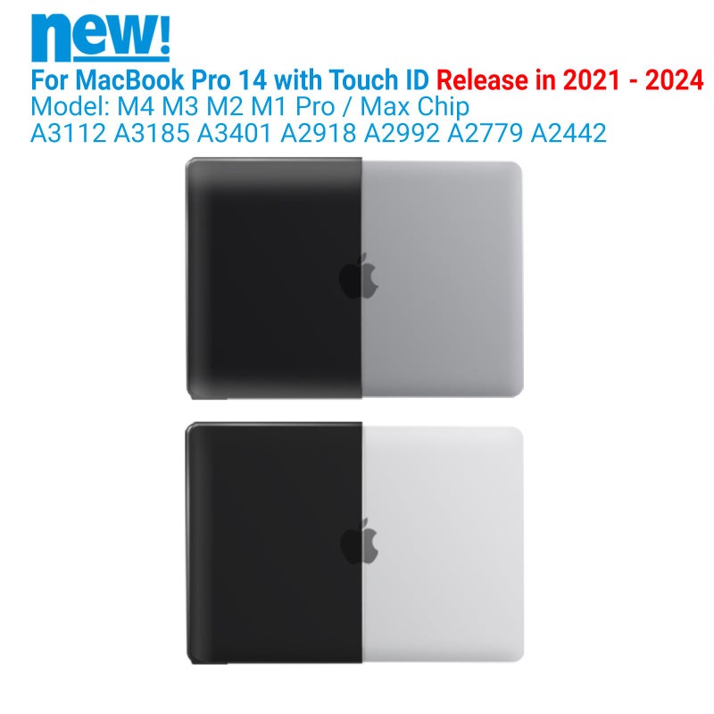 IBENZER Case for MacBook Pro 14 Inch Case 2025 2024 M4 M3 M2 M1 A3112 A3185 A3401 A2918 A2992 A2779 A2442 Pro/Max, HardshellCase &KeyboardCover &ScreenFilm &Type-C(2025-2021),Black,T14BK+2TC - Image 4