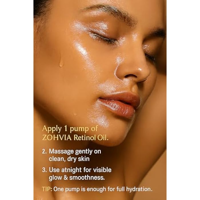 ZOHVIA Retinol Night Oil - Retinol and Rosehip Face Oil Formula for Look of Fine Lines & Wrinkles, Anti-Aging, Skin Firming, and Moisturizing - Retinoid Skin Care for Face - Smoothing & Glowing 30ml - Image 3