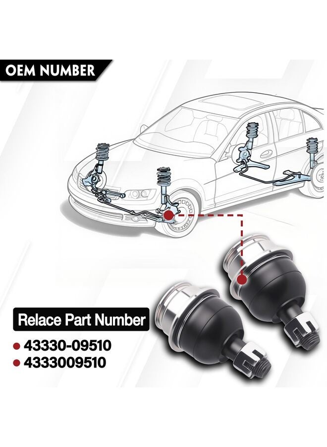 زوج من مفاصل كروية أمامية علوية وسفلية لنظام التعليق، متوافقة مع سيارات تويوتا هايلكس وفورتشنر وإينوفا موديلات 2008-2019، بديل للأرقام 43330-09510 و43310-09015 - Image 2