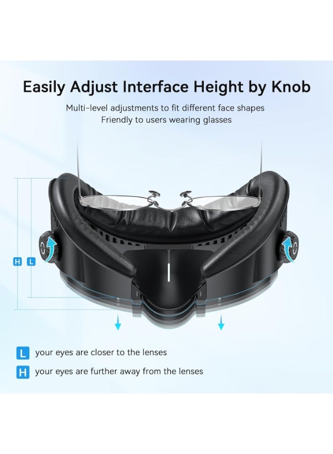 AMVR FC4 Upgraded Face Cover Pad Facial Interface Compatible with Meta/Oculus Quest 3 Accessories, with Knob Adjustable, with PU Face Cushion and Breathable Ice Silk Cotton(Better for Halo Head Strap) - Image 3