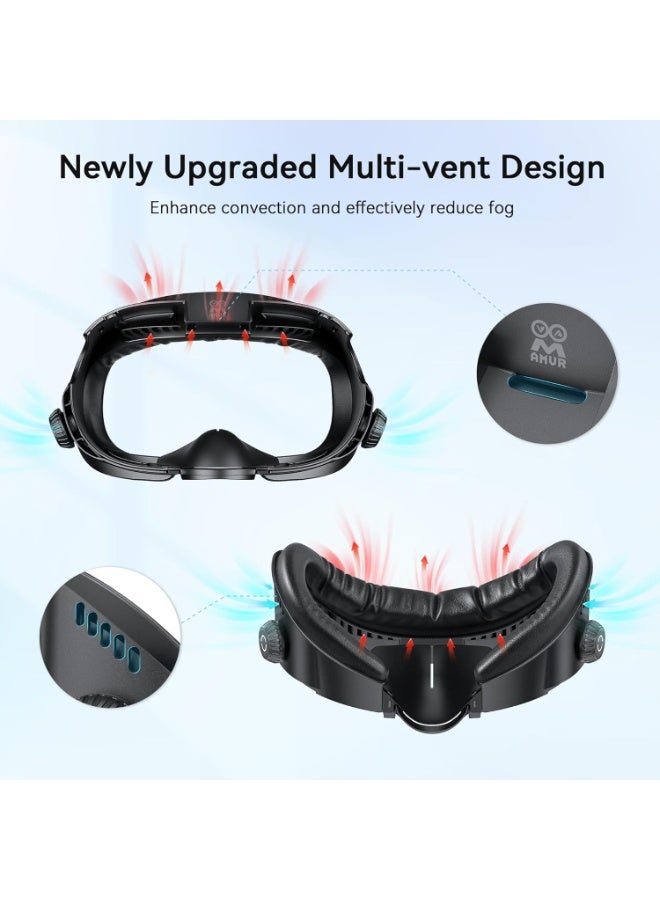 AMVR FC4 Upgraded Face Cover Pad Facial Interface Compatible with Meta/Oculus Quest 3 Accessories, with Knob Adjustable, with PU Face Cushion and Breathable Ice Silk Cotton(Better for Halo Head Strap) - Image 4