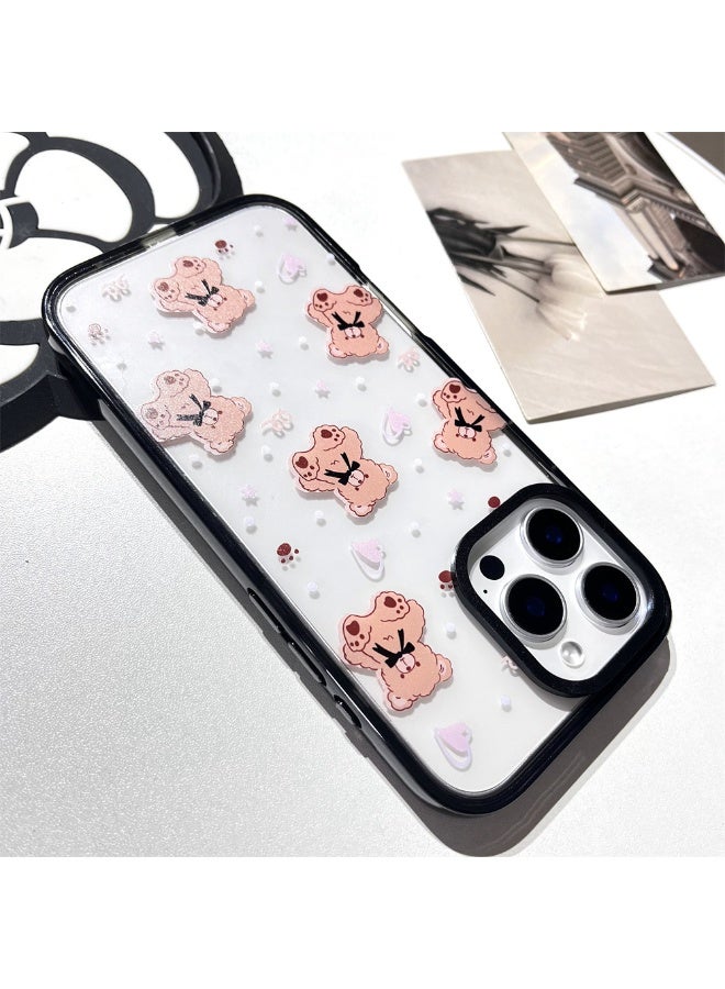 NIBEMINENT Acrylic Teddy Bear Protective TPU Case Cover For iPhone 15 Plus Clear - Image 2