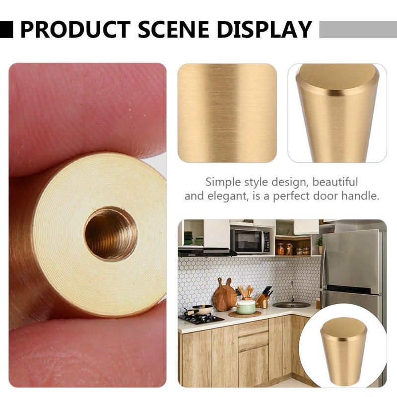 Solid Wood And Copper Cabinet Handles 10pcs Single Hole Small Size 15x17x10mm - Image 4