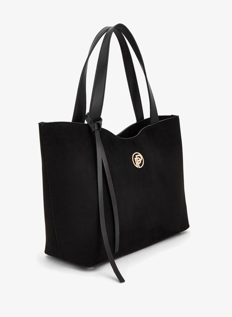 Peppermint Textured Tote Bag With Zip Closure - Image 3