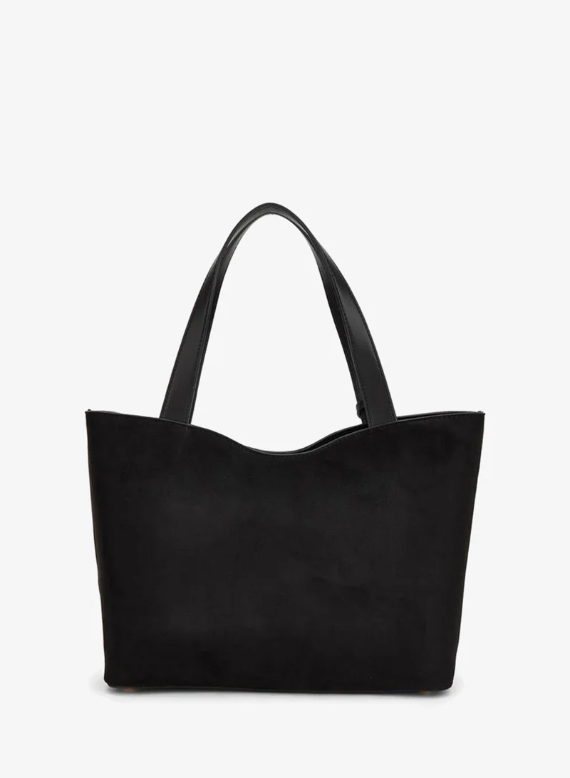 بيبرمنت Textured Tote Bag With Zip Closure