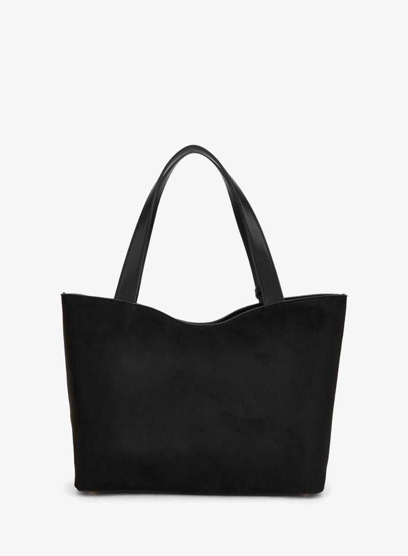 Peppermint Textured Tote Bag With Zip Closure - Image 2