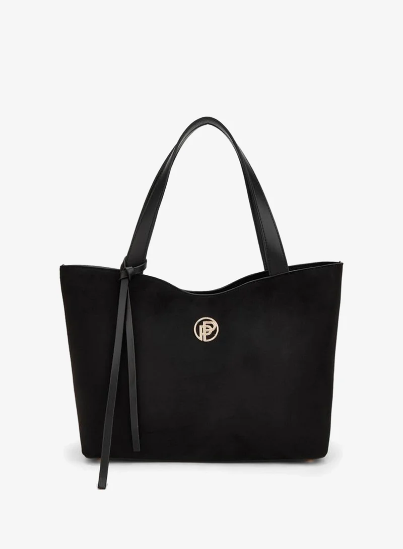 بيبرمنت Textured Tote Bag With Zip Closure