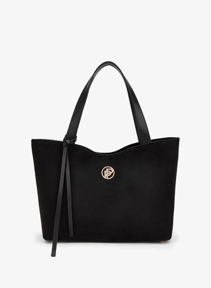 Peppermint Textured Tote Bag With Zip Closure - Image 1