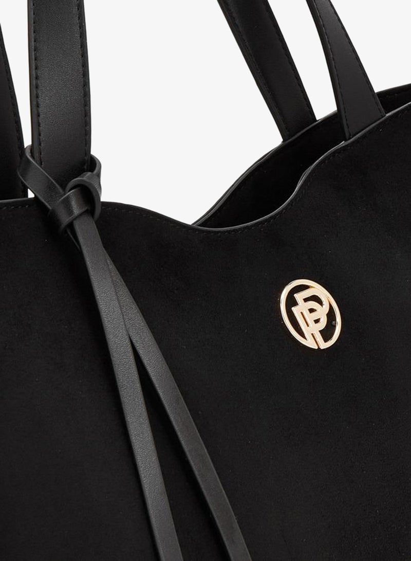 Peppermint Textured Tote Bag With Zip Closure - Image 4