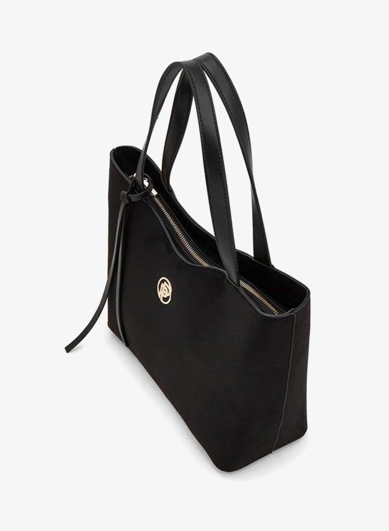 Peppermint Textured Tote Bag With Zip Closure - Image 5