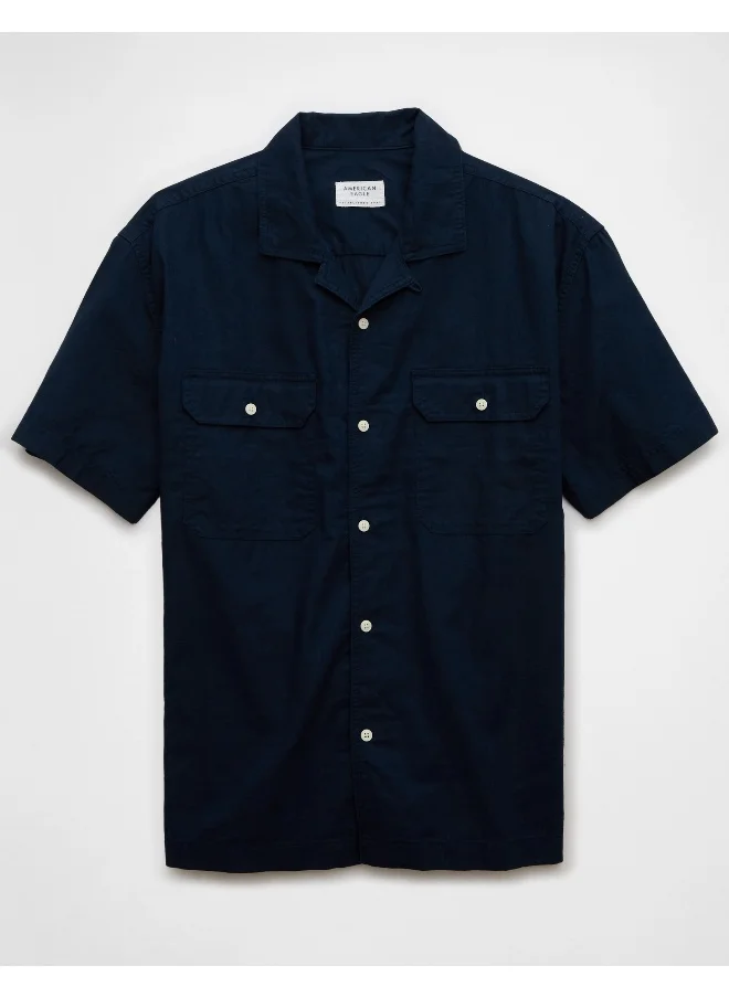 امريكان ايجل Striped Button-Up Poolside Shirt