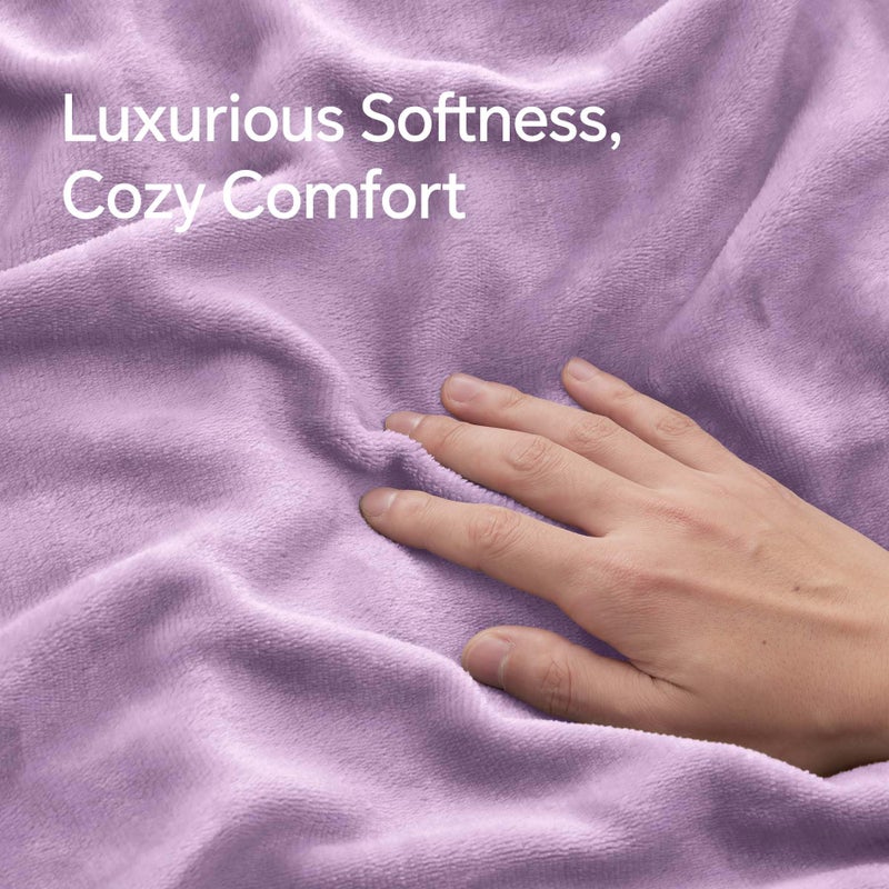 بيديليت حالات وسادة الفانيلا بيدليت مجموعة بحجم كوين من 2 غطاء سادة الصوف الناعم مع سحاب لأريكة غرفة نوم الأريكة الفاخرة وسادة مخملية دافئة وسادة لجميع المواسم (20x30 بوصة الخزامى) - Image 4