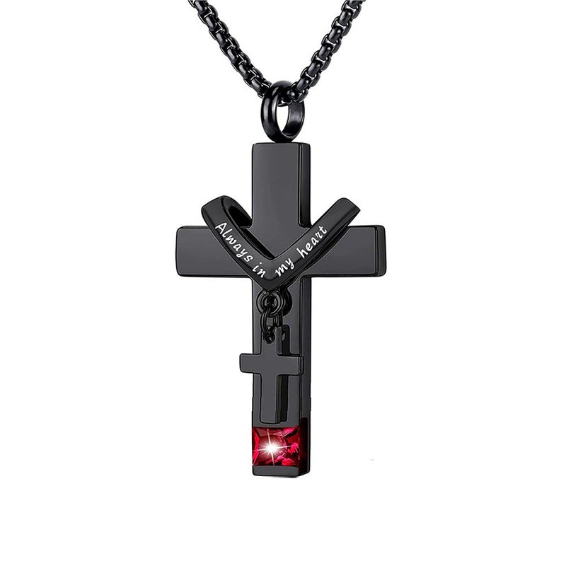 Perfume Bottle Necklace Memorial Pendant Cross Pet Ashes Urn Jewelry for Women Men