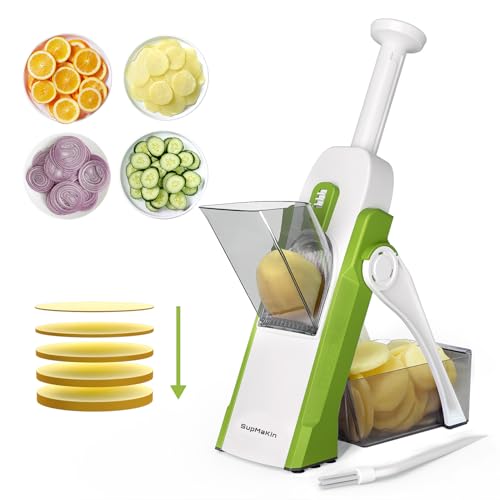 SupMaKin Safe Mandoline Slicer for Kitchen, Potato Slicer for Chips, Vegetable & Food Cutter,Thickness Adjustable 0.1-8 mm, Kitchen Faster Slice Artifact (Only Slicer) - Image 1