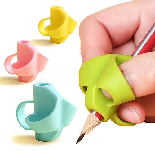 Newvent Silicone Pencil Grips for Kids Handwriting | Pencil And Pen Grip Posture Correction Tool for Children (Pack of 3) - Image 1