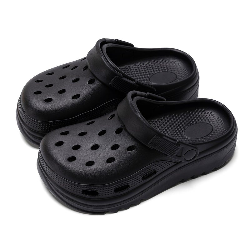 Black Hole Sandals for Women, 2026 New Style, Anti-Slip Beach Thick Sole with Heightening Effect, Eva Material, Summer Outdoor Wear - Image 5