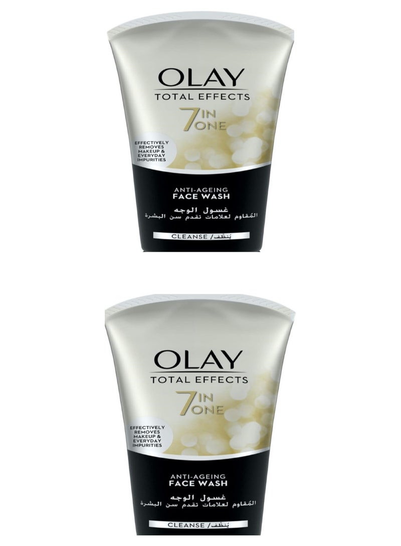 Olay Facewash Total Effects 7inOne Age-Defying Cleanser 2*150ml  (pack of 2)