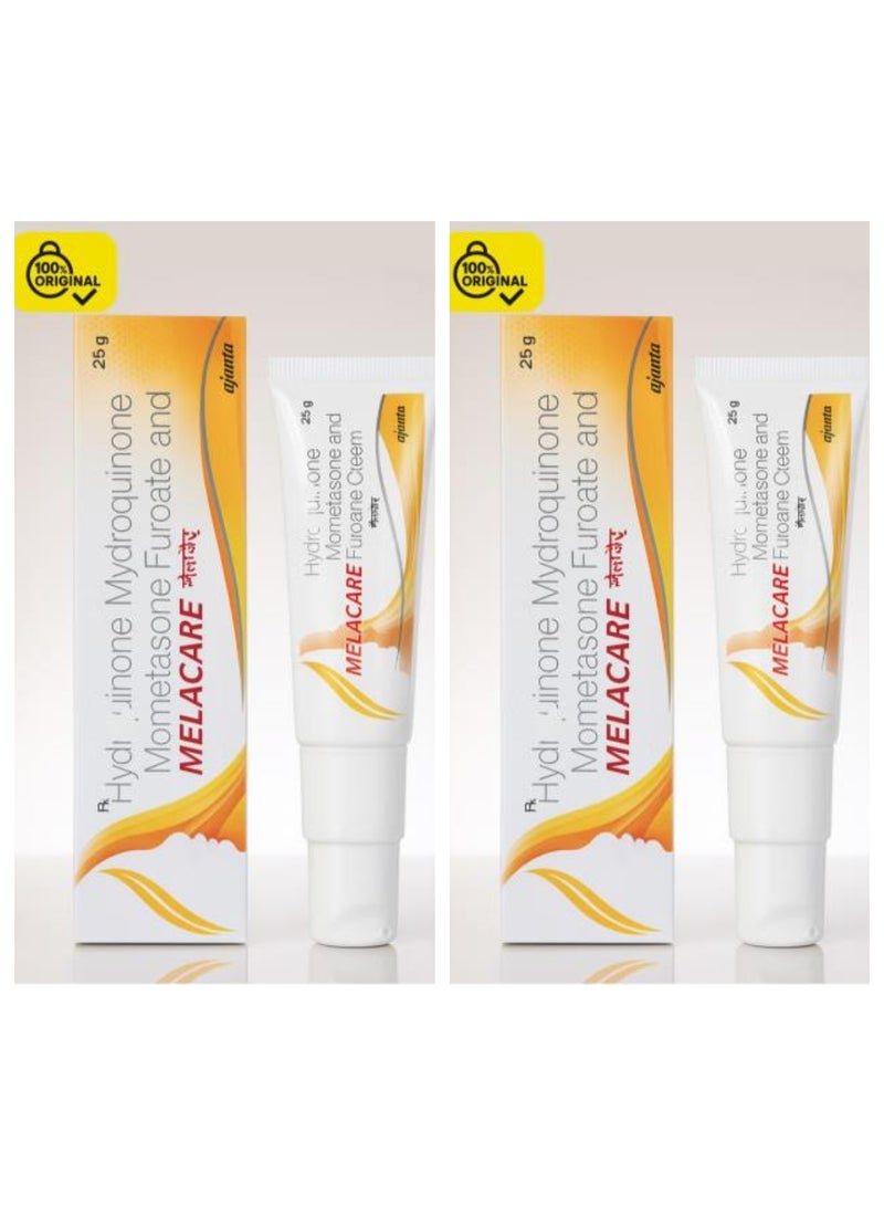 Ajanta Melacare Hydroquinone, Tretinoin and Mometasone Furoate Cream 25g pack of 2