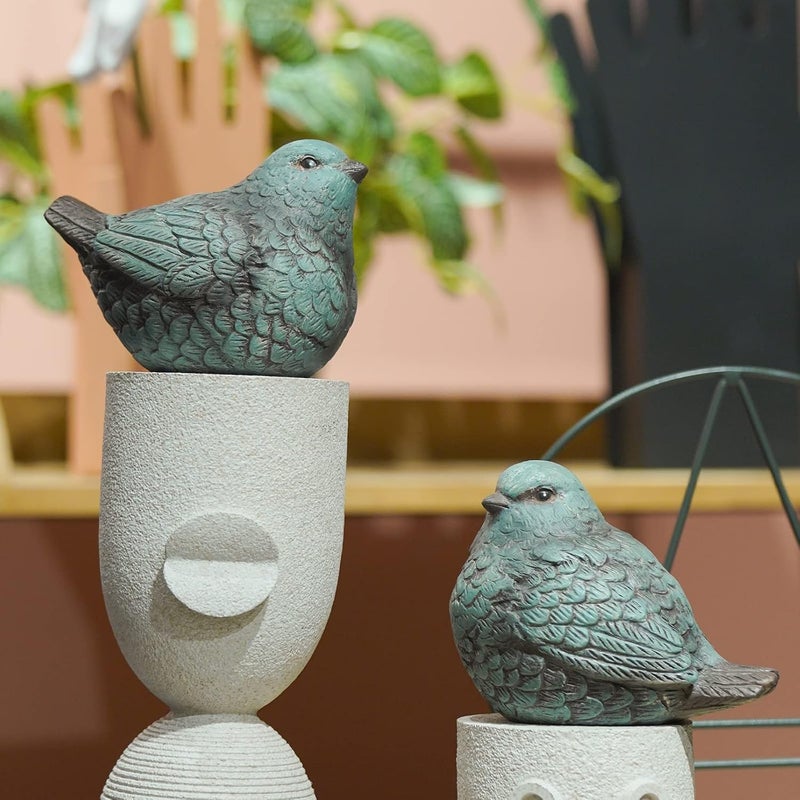 Cynkeyee Bird Statues for Home Decor - Set of 2 Resin Bird Figurines Home Decor,Decorative Tabletop Accents, Small Bird Decor Perfect for Easter Decorations, Beautiful Animal Figurines - Image 5