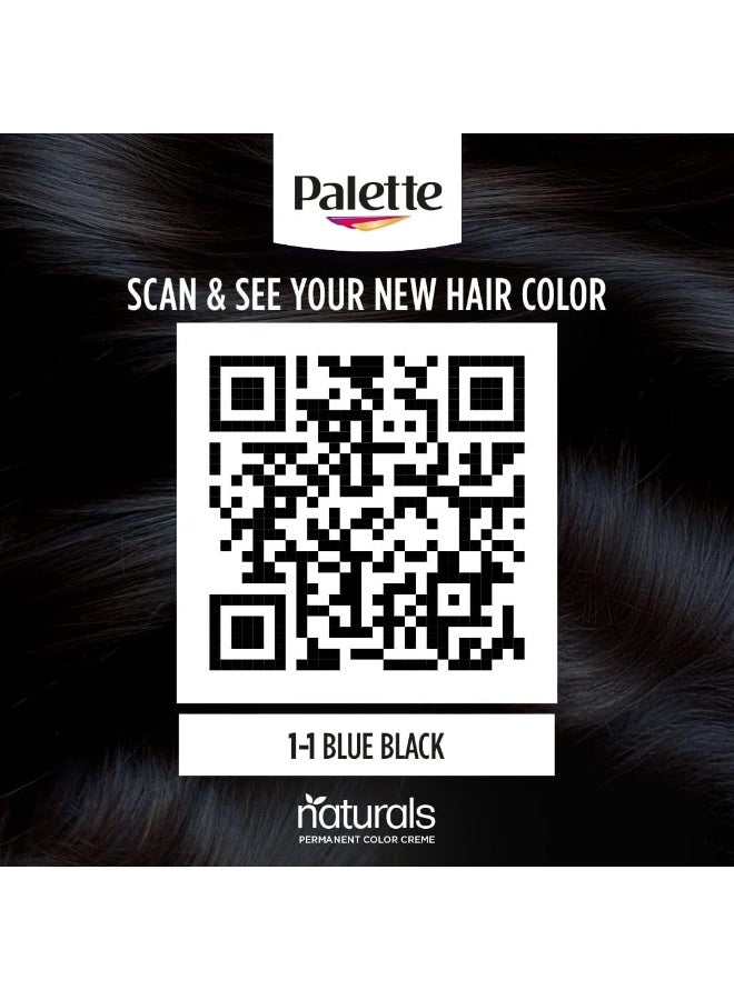 Palette Schwarzkopf Naturals 1-1 Blue Black Permanent Color Creme - Image 3