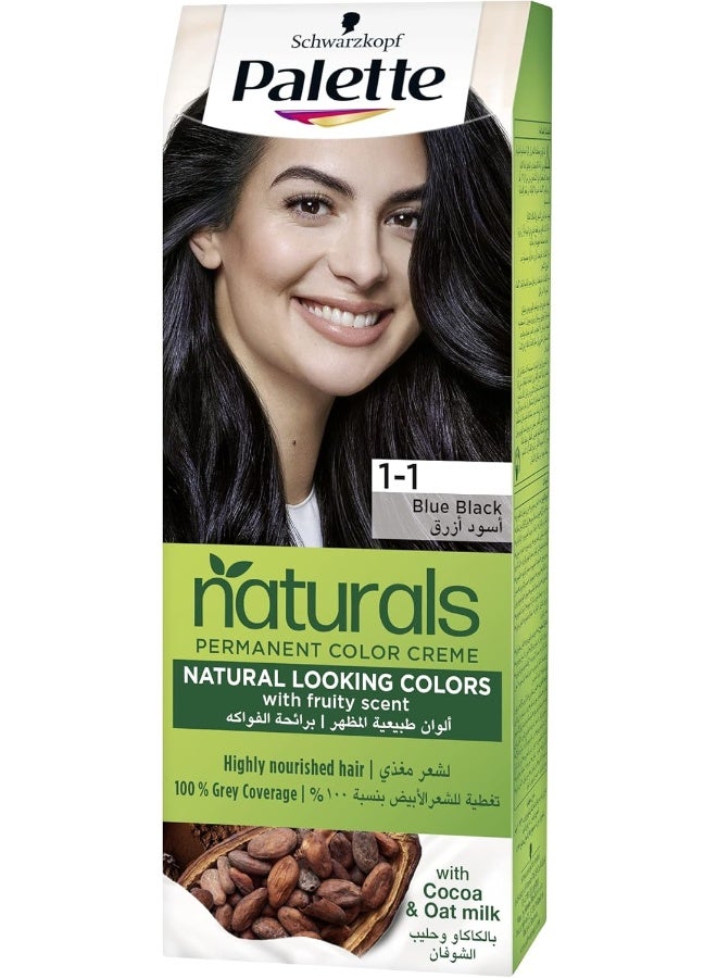 Palette Schwarzkopf Naturals 1-1 Blue Black Permanent Color Creme - Image 1