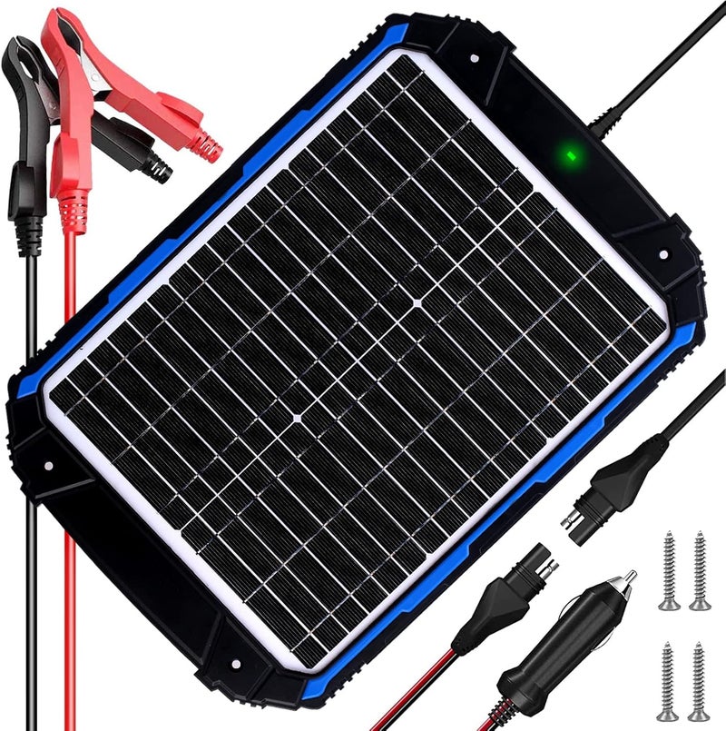 SUNER POWER 20W 12V Solar Battery Trickle Charger & Maintainer PRO, Built-in Intelligent MPPT Controller, Waterproof 12 Volt 20 Watt Solar Panel Charging Kits for Car Marine RV Trailer Boat Automotive - Image 1