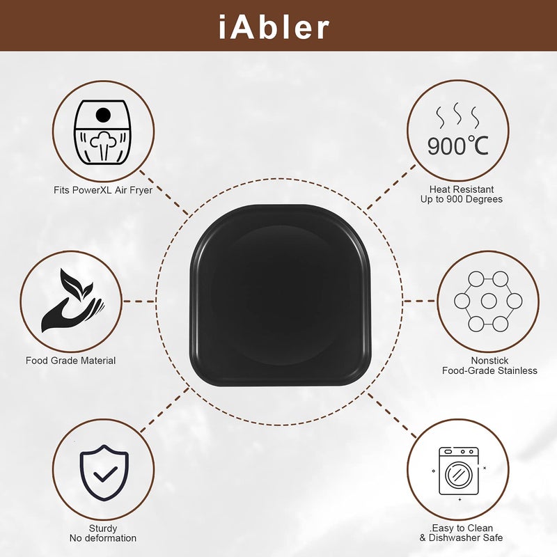 iAbler Original Air Fryer Drip Tray For Powerxl  Air Fryer Replacement Drip For Powerxl 10 Qt Vortex Air Fryer Pro  Pro Plus  6Qt Power Airfryer Pro  Oven Deluxe Oven Pro  8Qt Power Airfryer Pro  Nonstick - Image 3