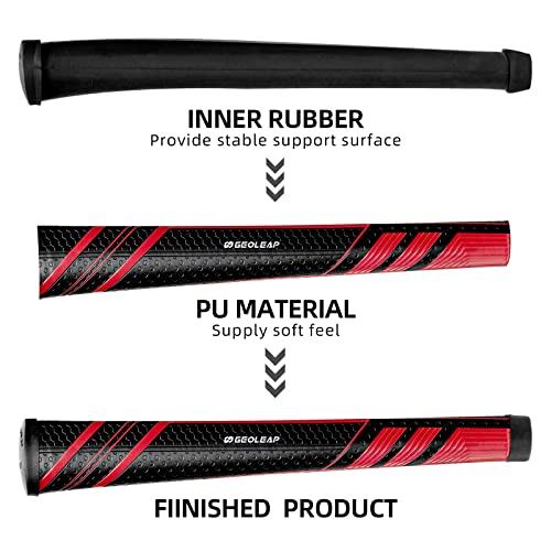 Geoleap Pro-M Midsize Putter Grip- Soft Polyurethane Material, Light Weight Golf Grips,Anti-Slip Pattern, Comfortable Feel,5 Color to Choose. (Black Silvery) - Image 4