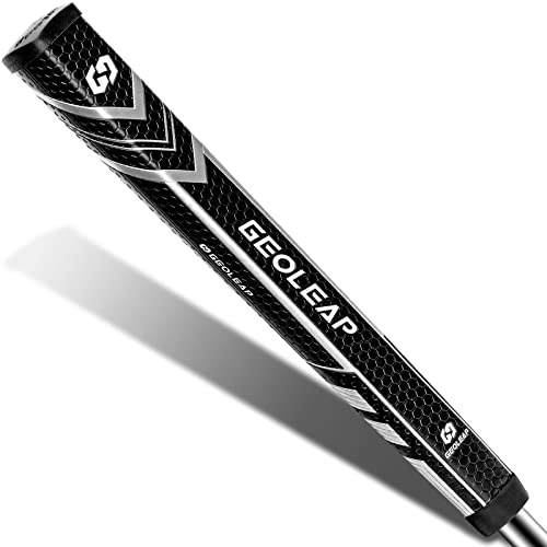 Geoleap Pro-M Midsize Putter Grip- Soft Polyurethane Material, Light Weight Golf Grips,Anti-Slip Pattern, Comfortable Feel,5 Color to Choose. (Black Silvery) - Image 1